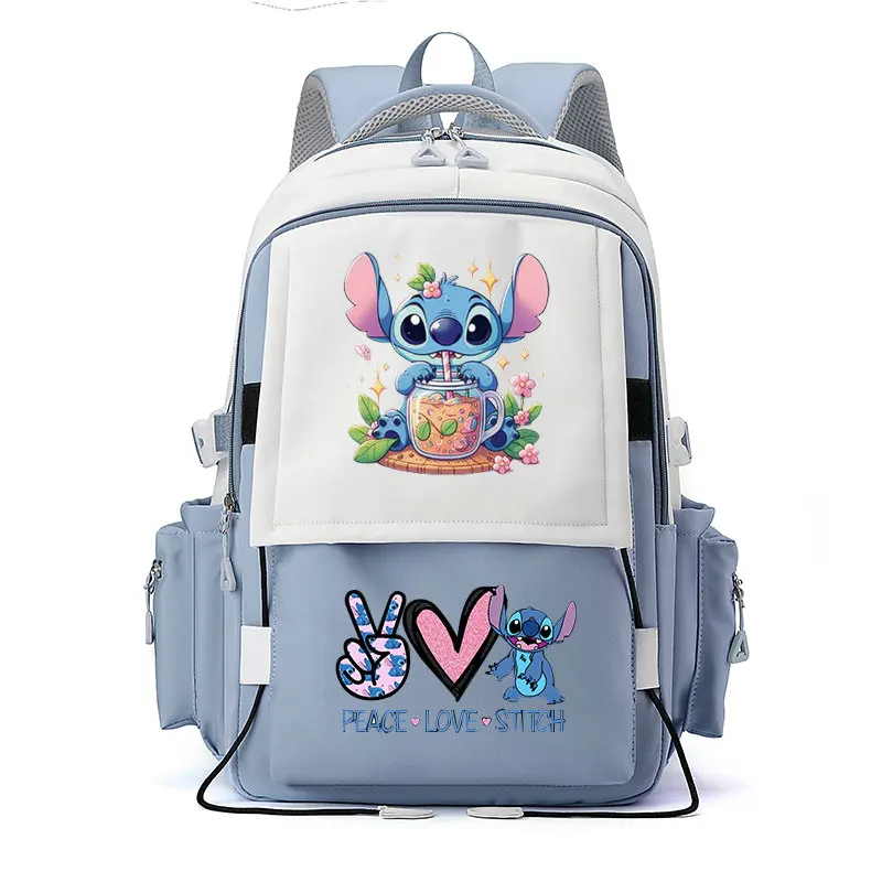 Lilo & Stitch Girls Backpack School Bags For Teenage Girls Multi Pockets New Kawaii Backpack Women Harajuku Cute Mochilas