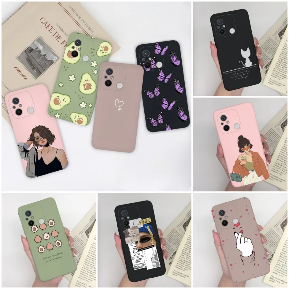 Phone Case For Xiaomi Redmi 12C 11A Fashion Shockproof Butterfly Avocado Sweet Girls For Xiaomi Redmi 12c 11a Funda Ultrathin