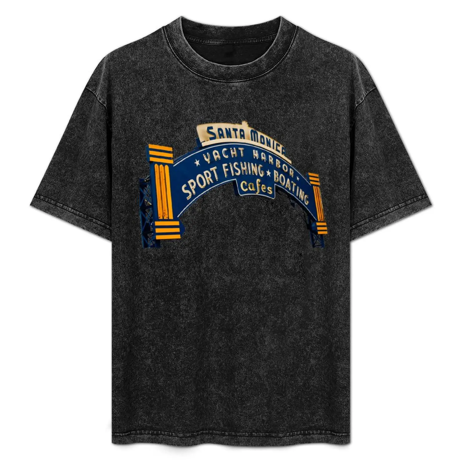 

Santa Monica Pier sign in color T-Shirt customs design your own rapper graphic tees sublime vintage t shirt men