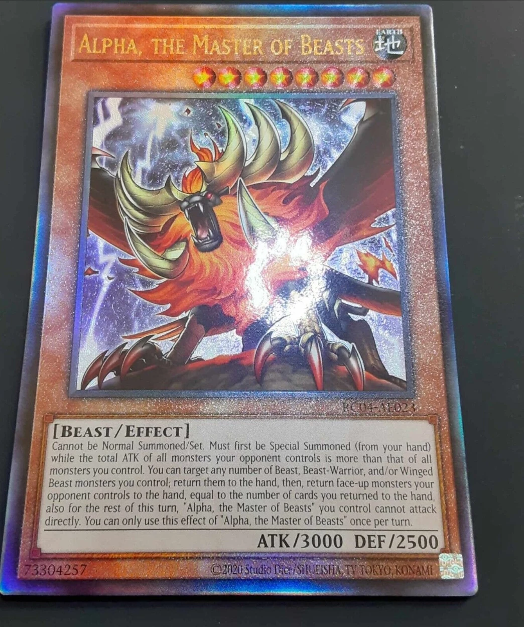 

Yugioh KONAMI Duel Monsters RC04-AE023 Alpha, the Master of Beasts Ultimate Rare Asian English Collection Mint Card