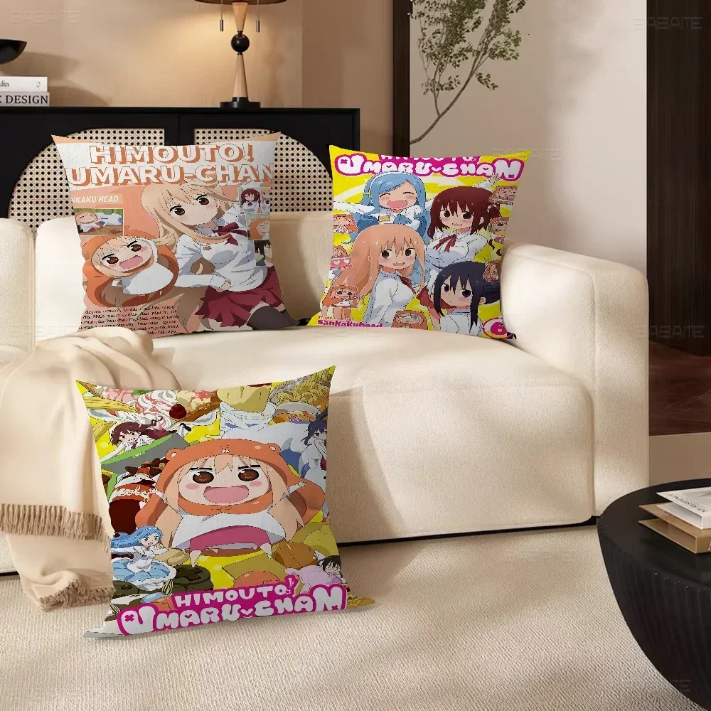 Cute Umaru chan Anime Doma Umaru  Pillow Case Cushion Cover Car Throw Pillow Case For Sofa Car Christmas Gift 40x40cm 45x45cm