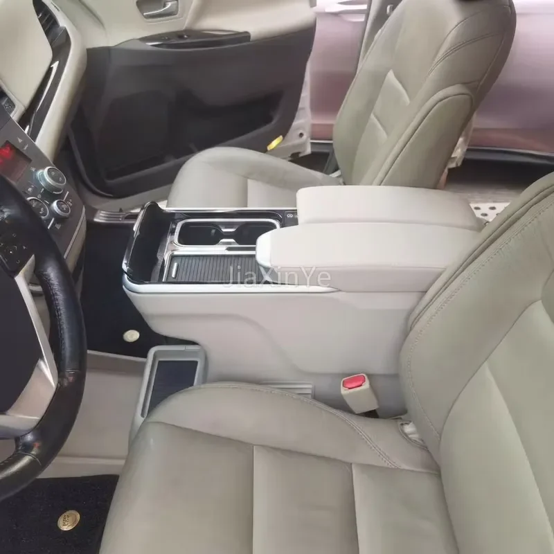 Sienna 2010-2020 XL30 Center Console Armrest Box with Wireless Charging USB Port LED Ambient Light Modification