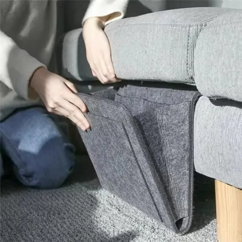 Felt Bedside Storage Organizer Anti-slip Bedside Bag Bed Sofa Side Hanging Couch Storage Remote Control Bed Holder Pockets