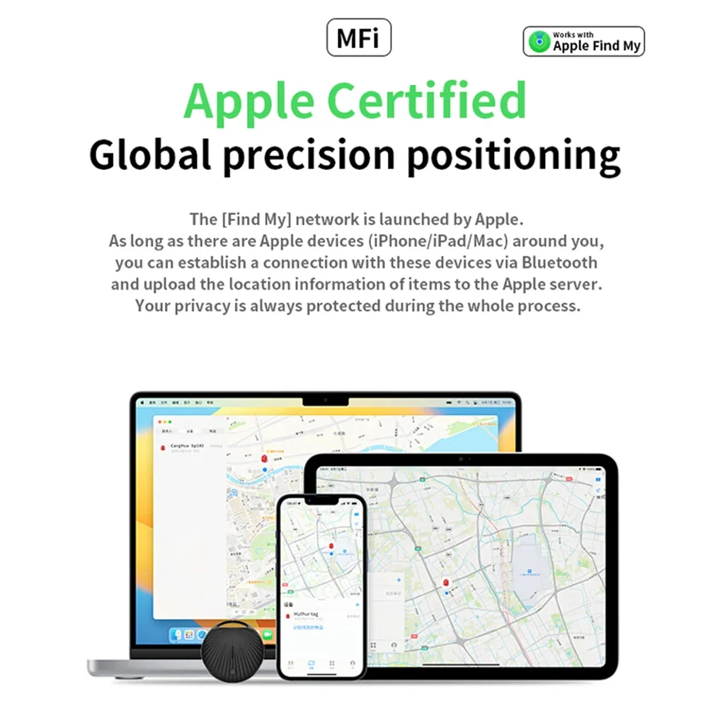 MFi Certified Airtag GPS Tracker Item Anti Lost Alarm Tag Smart Find GPS Locator Tracker Positioning Device for Apple Find My