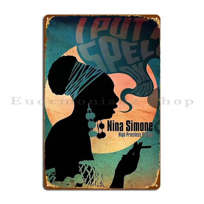 Smoke Simone In The Moons Metal Sign Classic Retro Living Room Printed Club Party Tin Sign Poster