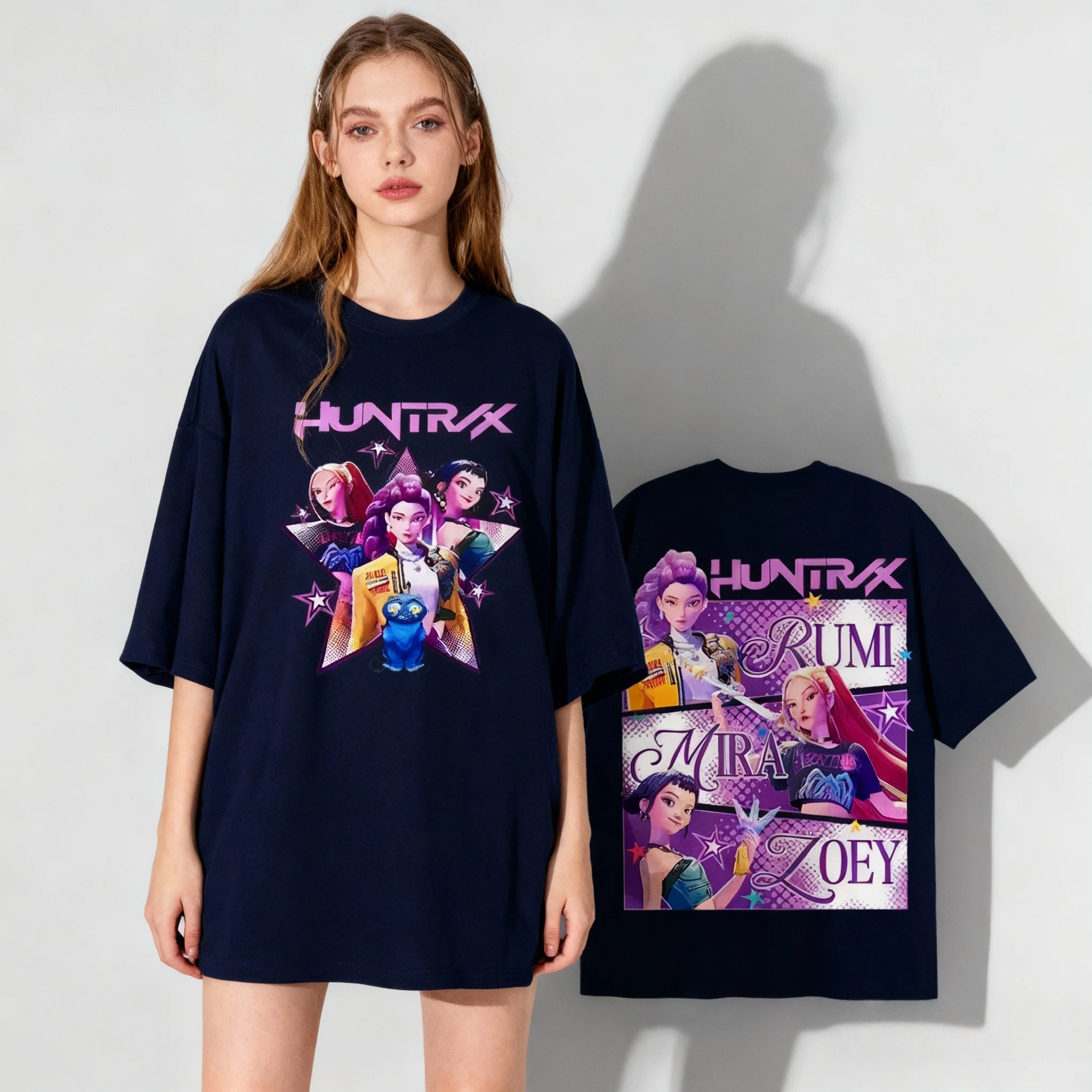 

Summer Movie KPOP Witch Hunt Men's Team T-shirt Korean European and American Street Oversized Adult Women's and Children's Tops