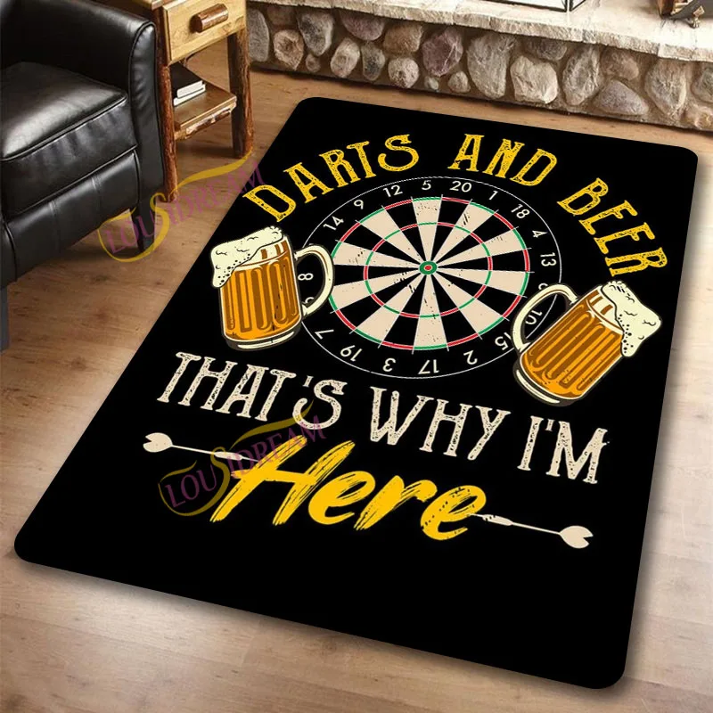 Darts and beer Rug Printed Flannel play soft floor mats Bedroom Living Room Decor game  carpet computer chair area carpet