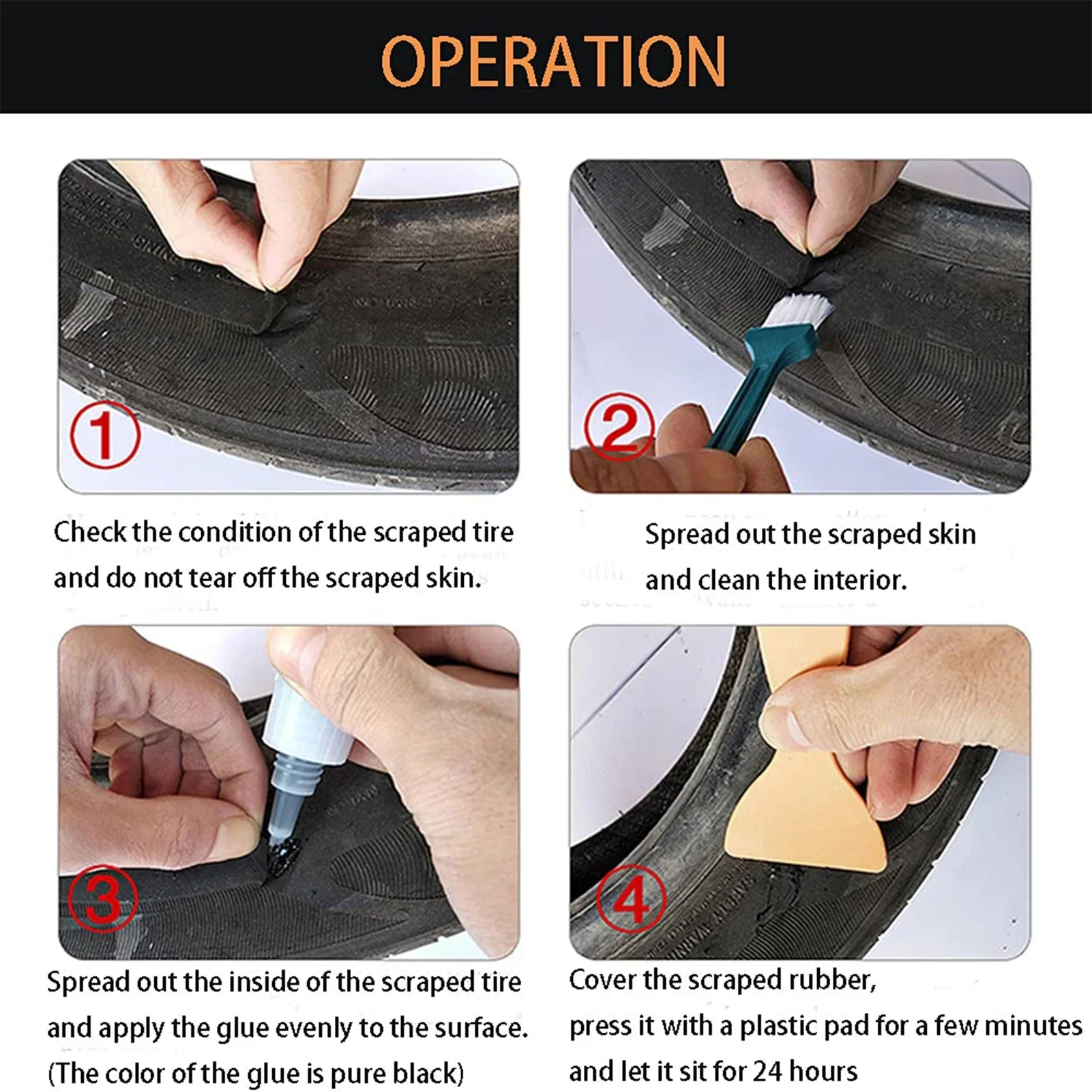 250ml Car Tire Repair Glue Universal  Auto Wheel Tyre Puncture Seal Strong Repair Glue for Standard Tires Glue Car Tire