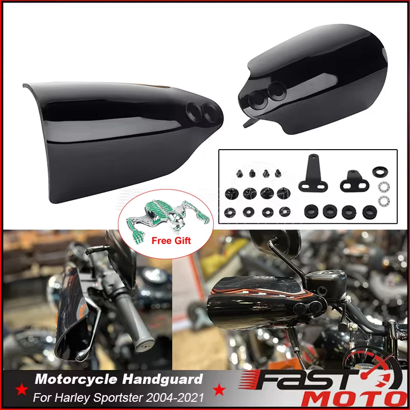 

Hand Guard Motorcycle Handguard Handlebar Guards for Harley Sportster XL1200 XL883 Iron Custom 04-21 Handle Protector w/ Bracket