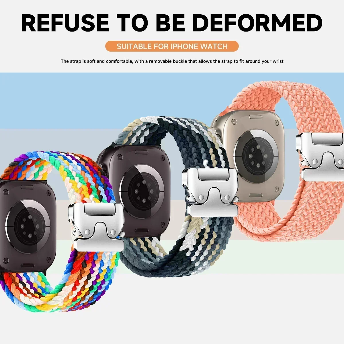 النايلون حلقة حزام لساعة أبل 49 مللي متر 11 10 46 متر 42 مللي متر 44 مللي متر 45 مللي متر الفرقة ينسج سوار ل Iwatch 10 الترا 3 2 9 5 8 SE 3 2 كوريا