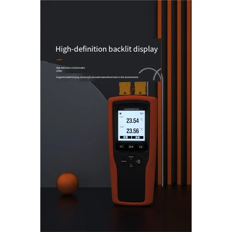 ABLN-YET-620 Misuratore di temperatura termocoppia YET-620 Termometro digitale LCD Indicatore di temperatura a doppio canale con sonda di tipo K
