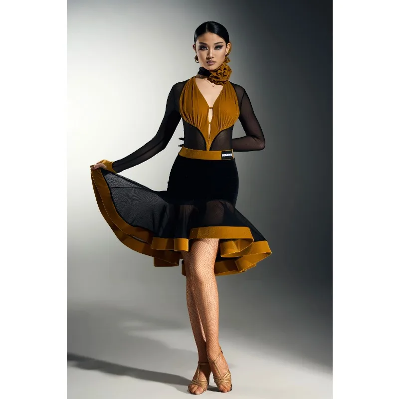 Sukienka do tańca latynoamerykańskiego na zamówienie, zestaw z dopasowaniem kolorów, suknie wieczorowe damskie, sukienki konkursowe do tańca towarzyskiego, платьебахрома