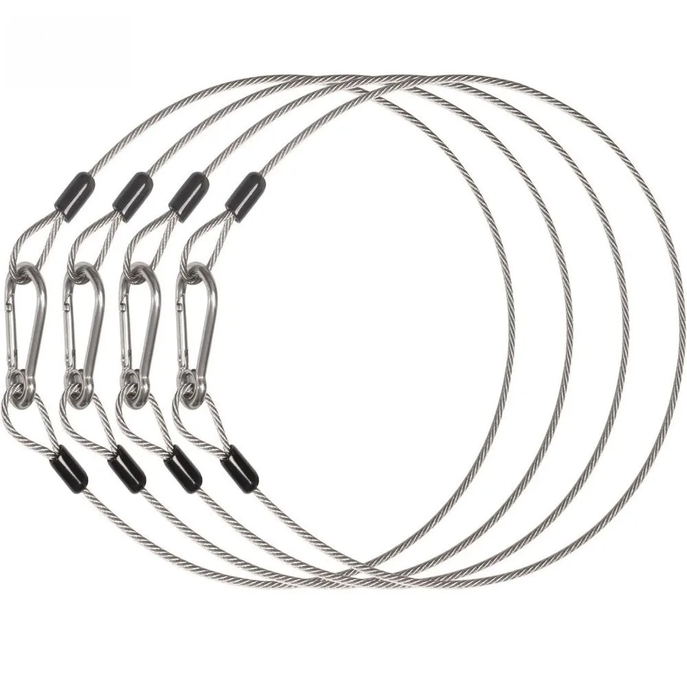 Stainless Steel Security Cable with Hooks and Loops Wire Rope Luggage Lock Cable Flexible Hanging Buckle Rope for Stage Light