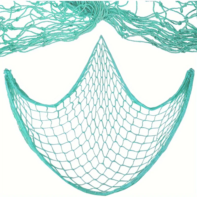 天然魚網カーテン 79x39インチ – 海賊、人魚、ビーチパーティーの装飾用の航海用生地吊り下げ、屋内および屋外で多用途