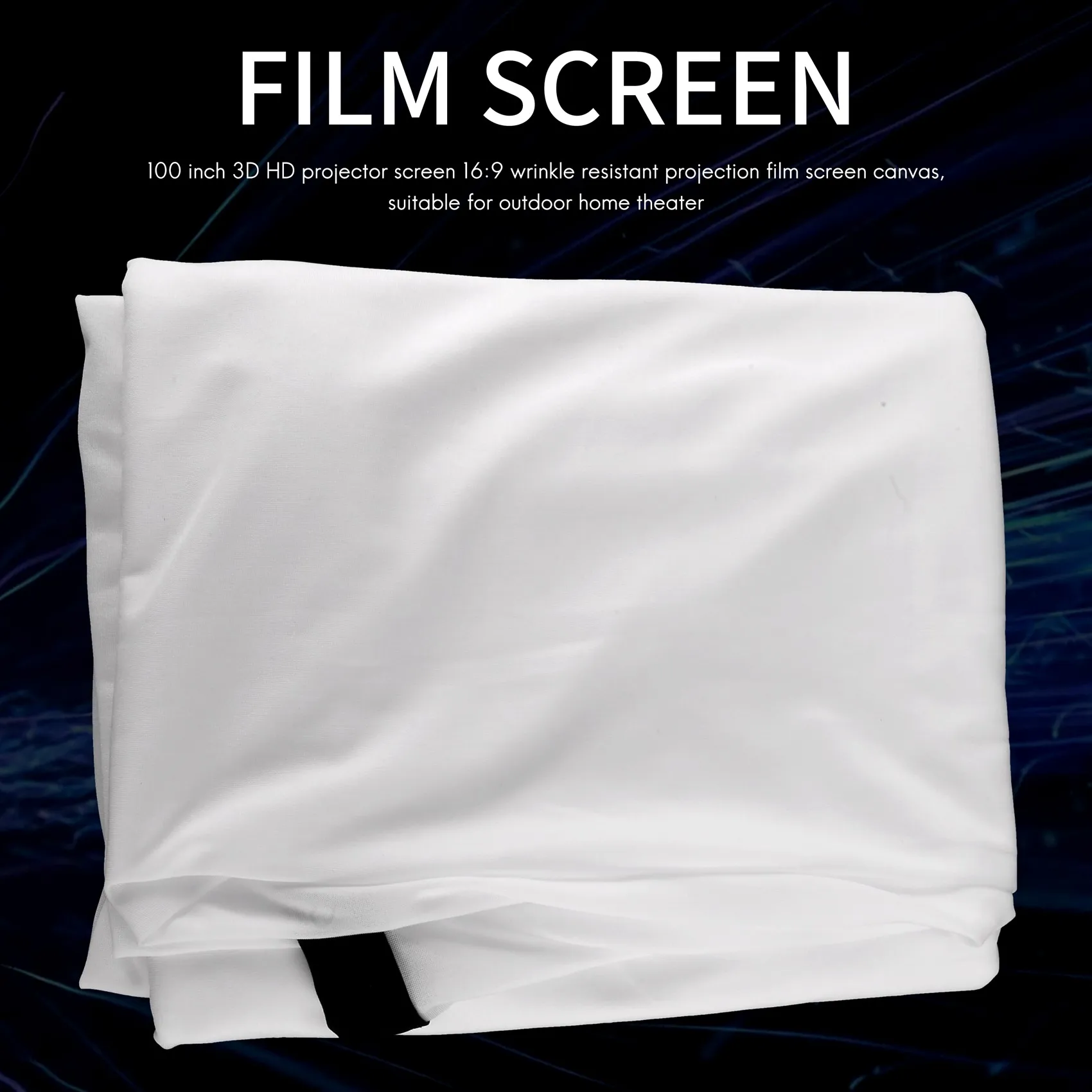 Pantalla de proyector 3D HD de 100 pulgadas, lona de proyección de películas antiarrugas, para cine en casa y al aire libre, 16:9