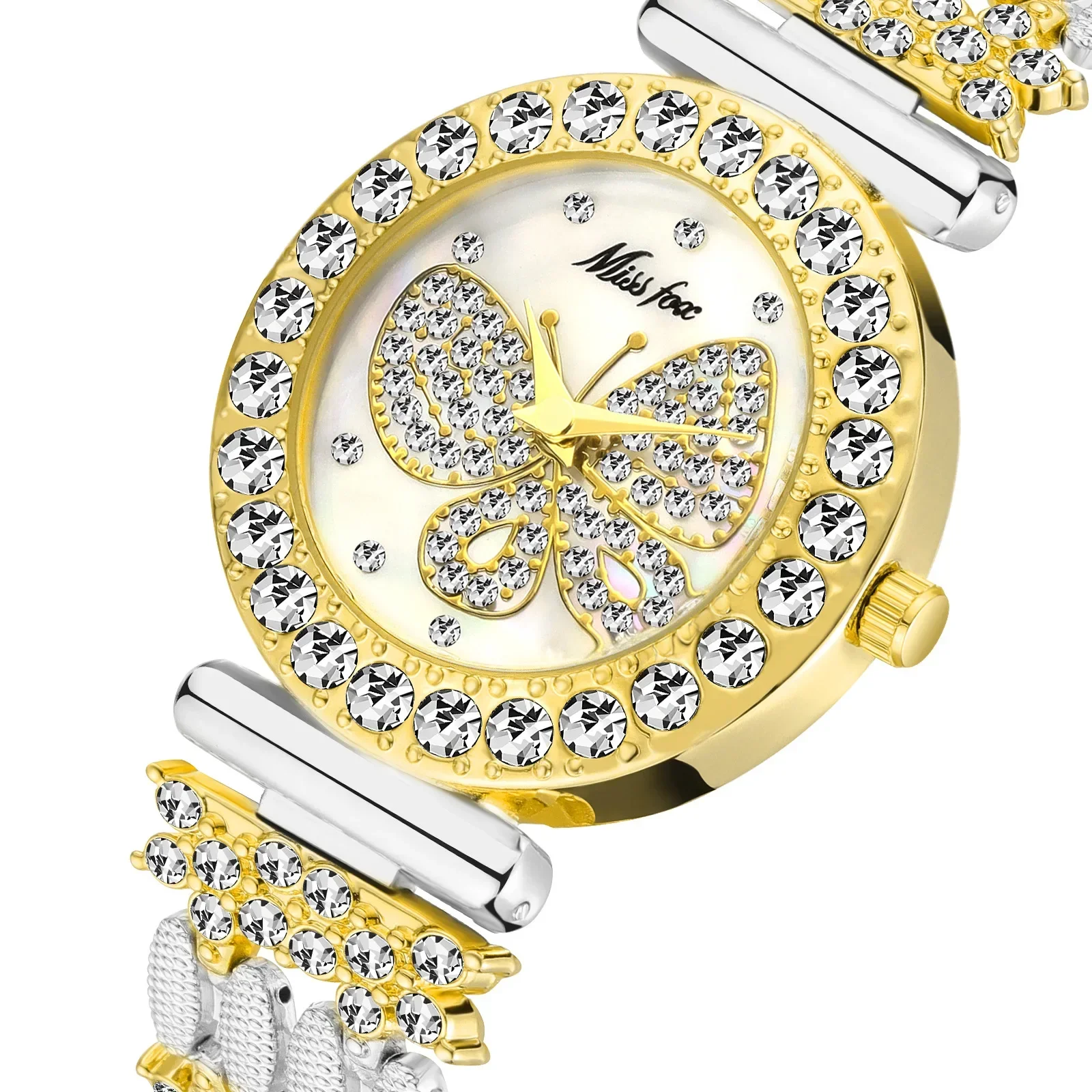 

New Ladies Designer Watch for Women Luxury Brand Butterfly W/ Diamonds Elegant Womens Quartz Watches Silver Gold Reloj De Mujer