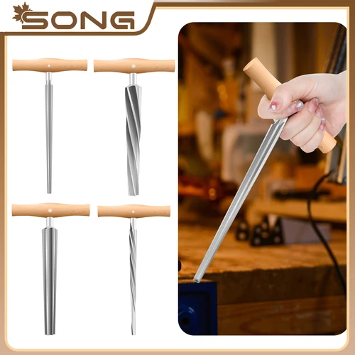 Imagen 1 del producto Escariador de agujeros para clavija de violín, Viola, violonchelo de 3/4 4/4 1/2 1/4, escariador de pasador de extremo de bajo doble, hoja HSS, herramientas de reparación de Luthier