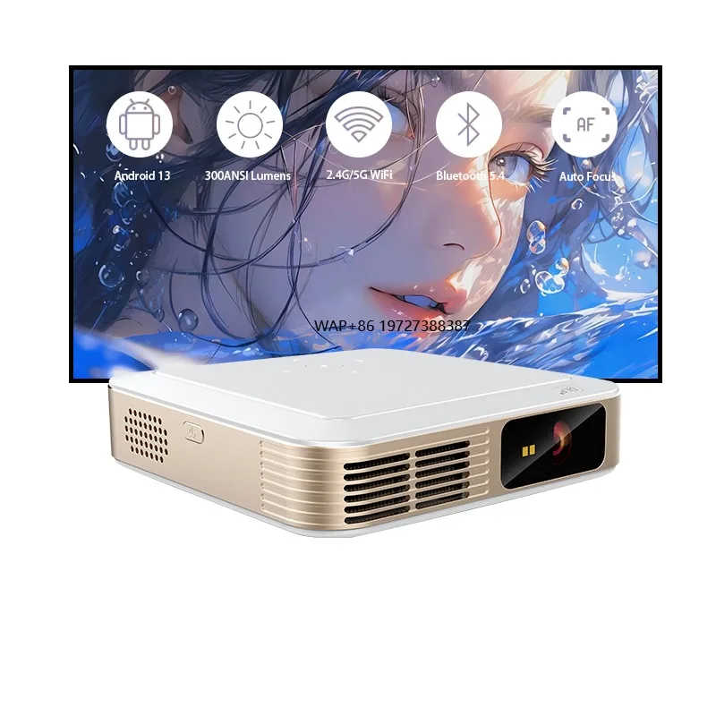 S-230 High Quality Portable Android 13 Smart DLP Projector 4K & 1080P Mini Beamer with LED Lamp Built-in Battery Outdoor Home