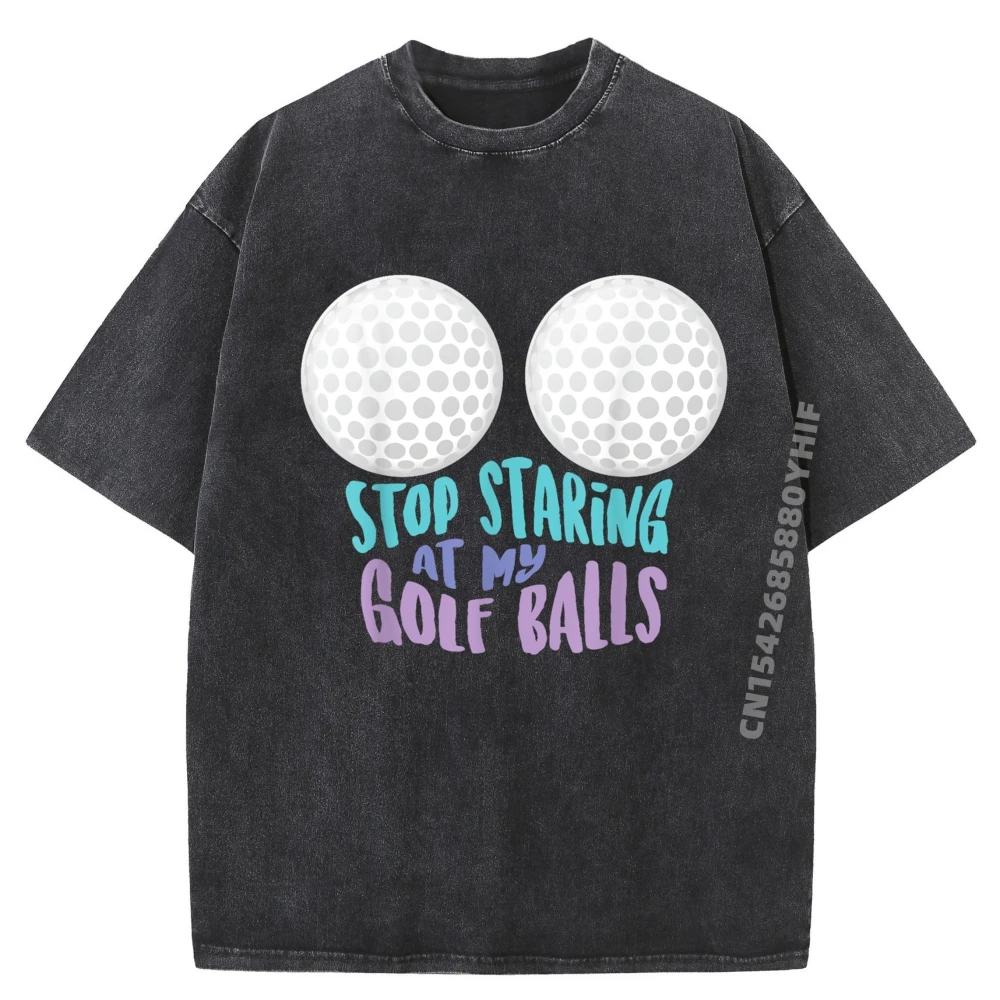 

Забавные мячи для гольфа Stop Staring At My Golf Balls, милый подарок для игры в гольф, шутка, мужская одежда, футболки с принтом Vaporwave, мужская свободная стираная рубашка