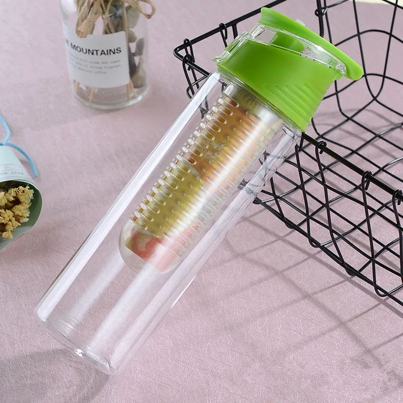 700ML Sport Citroensap Fles Draagbare Fruit Infusing Infuser Waterfles Camping Reisflessen