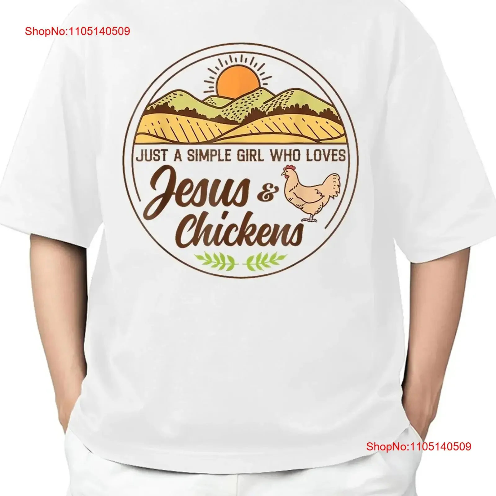 تي شيرت Who Love Chicken Raising Jesus الثناء مناسب لـ S 4XL عتيق مغسول أنيق للجنسين ممتد قليلاً مريح #1