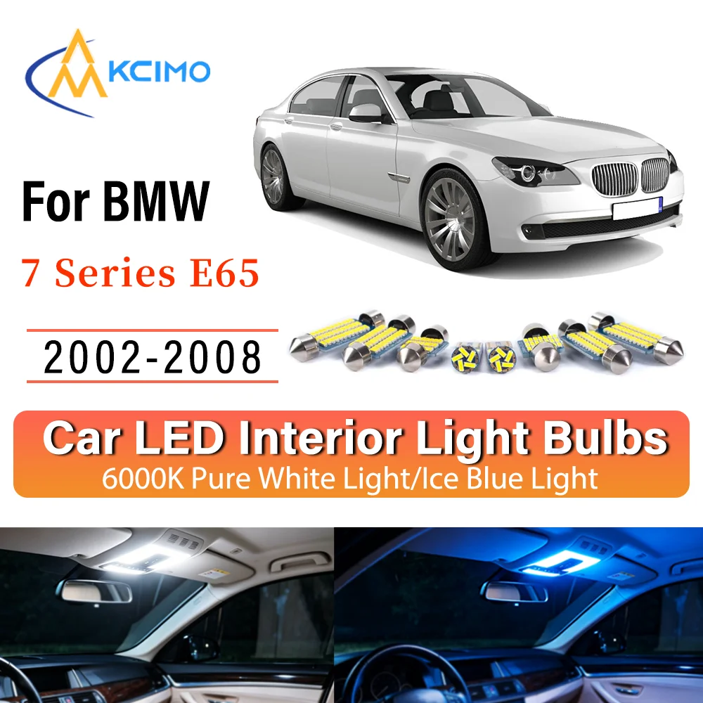 

Interior Lighting Kit For BMW 7 Series E65 E66 2002-2008 LED Bulbs for Dome Map Door Trunk License Plate Light