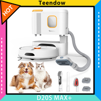 Teendow D20S MAX+ 2in1 Robot Vacuum Cleaner & Pet Grooming Tool, 6000Pa Strong Suction, 70 Days Hands-Free Cleaning, 3L Dust Bag, PreciSense LiDAR Navigation, 5000mAh Battery, Ideal for Pet Owners