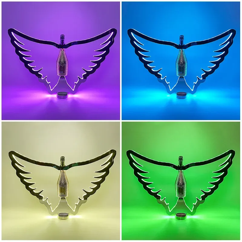 Stainless Steel Butterfly Wing Wine Holder KTV Nightclub Champagne Display Stand Bar Prop Luxury Bottle Rack Stage Decoration