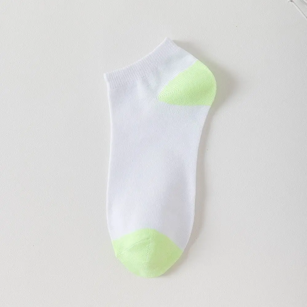 

10Pairs Soft Patchwork Women Ankle Tube Socks Non-slip Breathable Summer Boat Socks Short Sweat-Absorbing Invisible Socks Sports