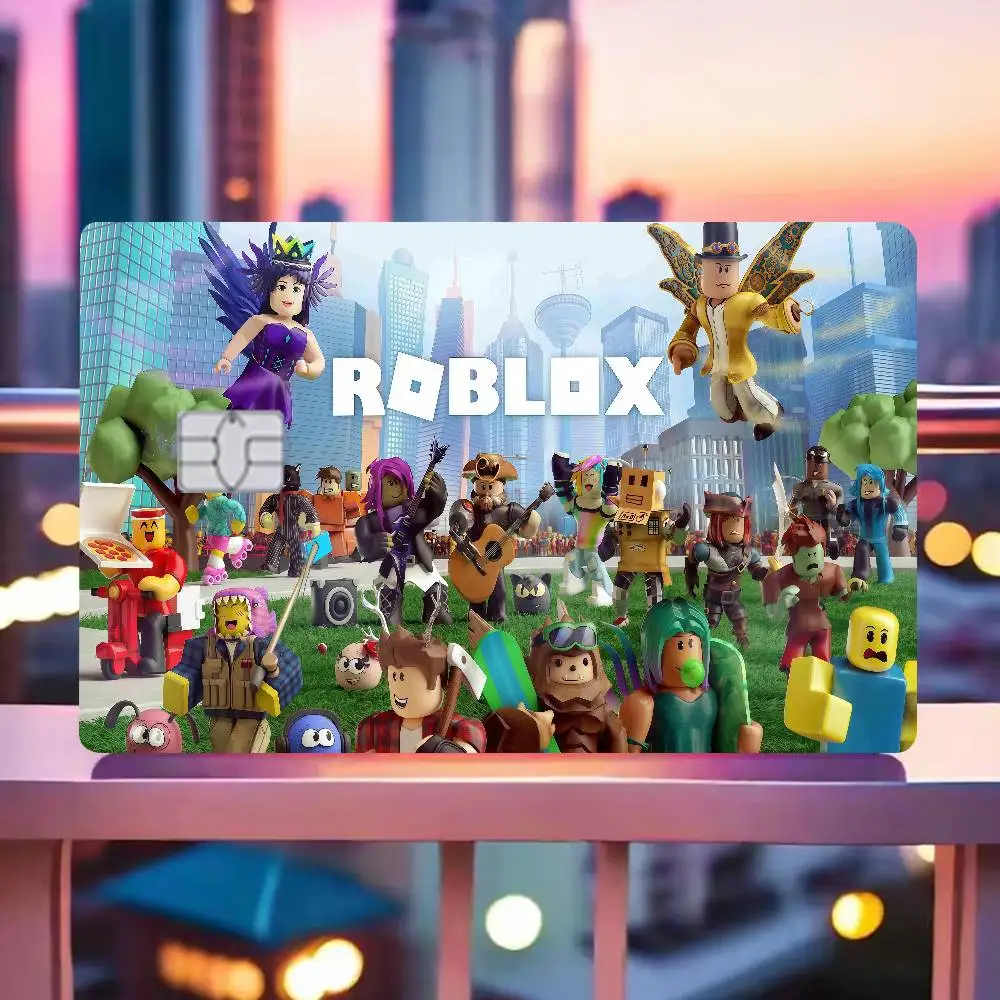 لعبة Robloxes 1 مجموعة من 4 قطعة ملصقات بطاقة الائتمان الجلد لبطاقة البنك VISA ملصق مضاد للمياه المضادة للخدش النساء هدية #5