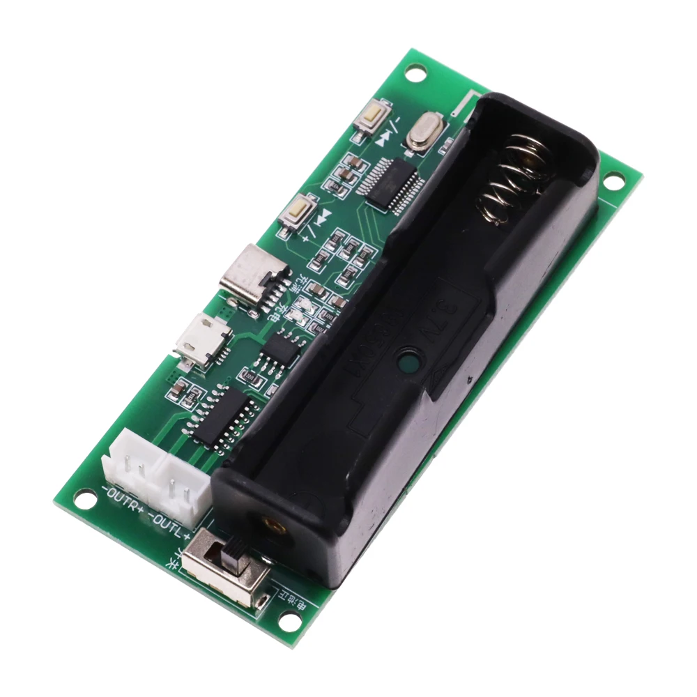 XH-A153 Bluetooth Amplifier Board TYPE-C Micro DC 5V 3W*2 2.0 Channel Audio AMP with 18650 Battery Case For Speakers PAM8403