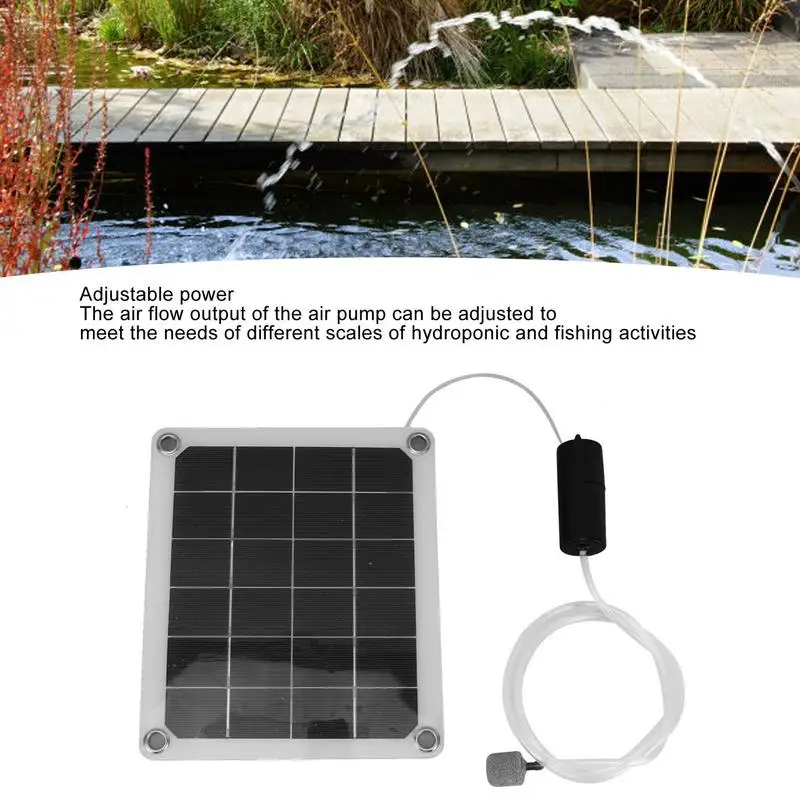 Household Solar Oxygen Pump Solar Powered Low Noise Air Pump For Courtyard Outdoor Garden Pond Fish Tank Aquarium Accessories