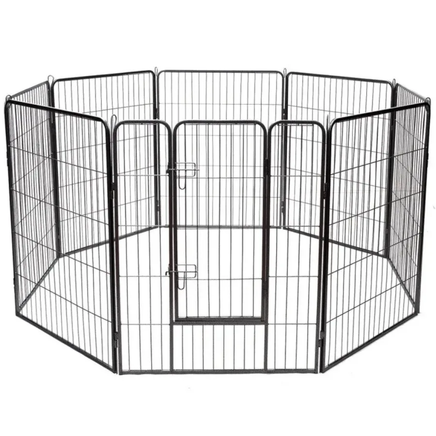

8 Metal Panel Heavy Duty Pet Playpen Dog Fence with Door 40 Inch