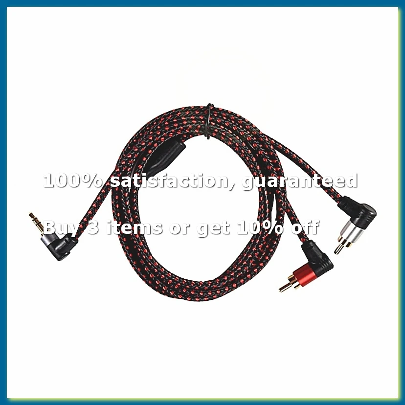 90 Degree 3.5mm Male to 2 Male Cable Right Angle Stereo AUX Y Splitter Cord Microphone Jack Plug for Laptop 2M