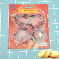 12 Piece Set of Stainless Steel Baking Tools DIY Star Heart Shaped Flower Circle Mold Kitchen Utensils