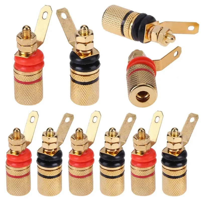 

2-10pcs Gold Plated Amplifier Speaker Terminal Binding Post Banana Plug Socket Connector Suitable for 4mm Banana Plugs
