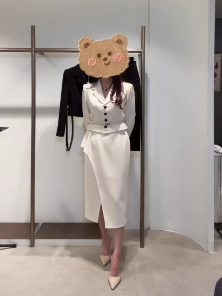 

Ele Faion Slim Fit Korean Sle Autumn New Arrival Women's Suiting Jaet And Skirt Set Luxury Lightweight