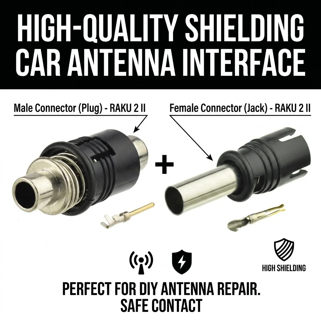 

Eightwood RAKU RAST II 2 Male and Female 1 Set Car Radio Aerial Antenna Connector Crimping LMR-195 RG58 Coaxial Cable Interface