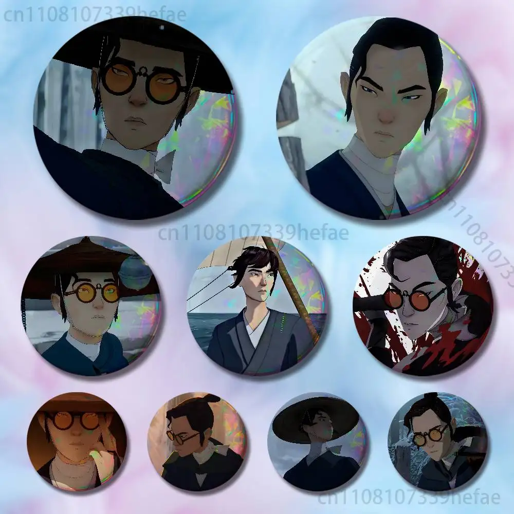 Mizu B-Blue Eye S-Samurai Button Lapel Anime Pin Badges Brooch Jewelry Decoration Gift 25mm 32mm 44mm 58mm 75mm