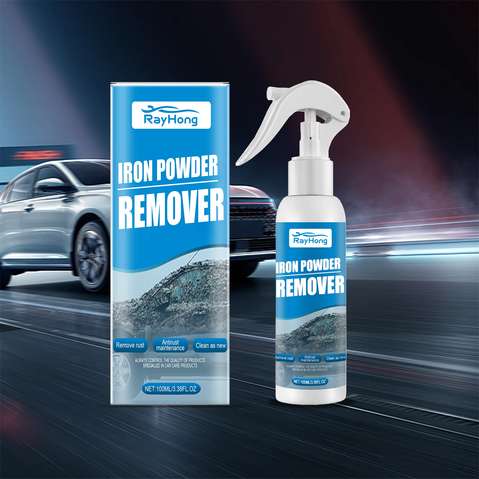Car Iron Powder Rust Removal Spray Rust Remover Auto Supplies Dirt Cleaner Cleaning Supplies Wheel Rim Paint Surface Decontamination Detailer Dissolving Fallout Brake Dust Neutralizer Care Spray Paint Safe Home Tool Kit Set Plus Pro Fast Easy Daily Life