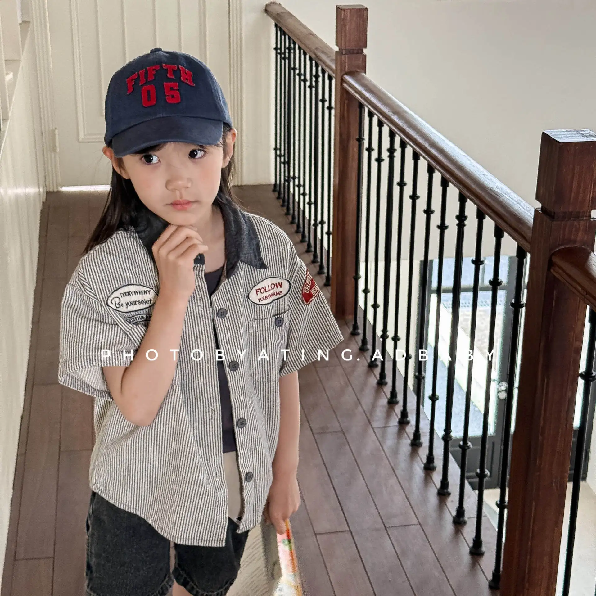 cowboy-camisa-de-manga-curta-primavera-verao-coreano-solto-casual-moda-legal-personalidade-meninos-grils-criancas-algodao