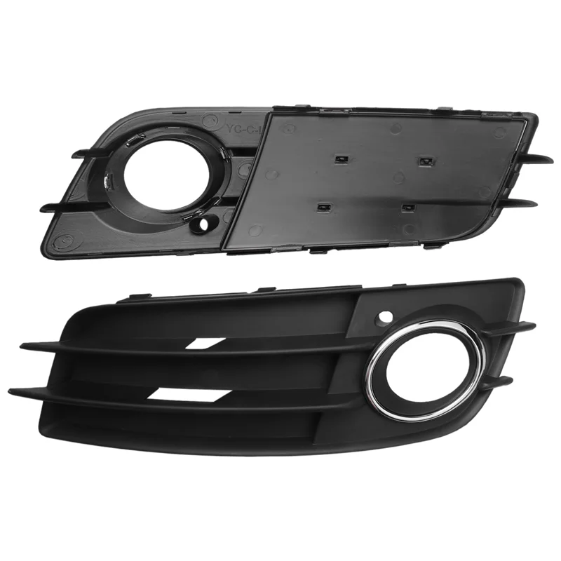 1 Pair Front Bumper Fog Light Grille Grill Cover Replacement for-Audi A4 S-LINE S4 2008-2012 8K0807681C 8K0807682C