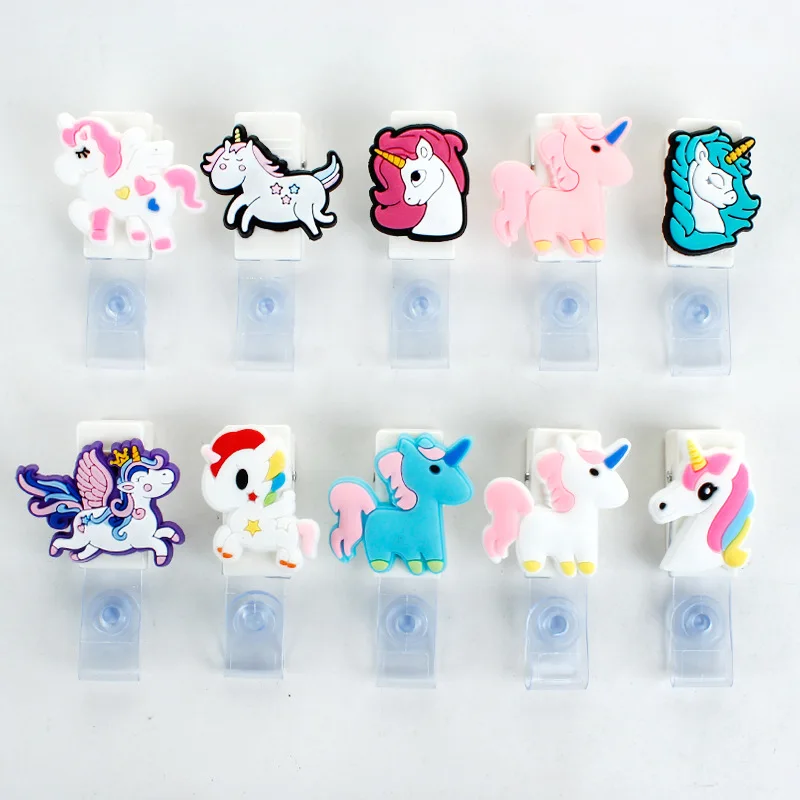 

50pcs/lot Cute Cartoon Access Card Meeting Retractable Badge Reel Doctor Nurse Chest Card Exhibition Holder Clip Badge Holder