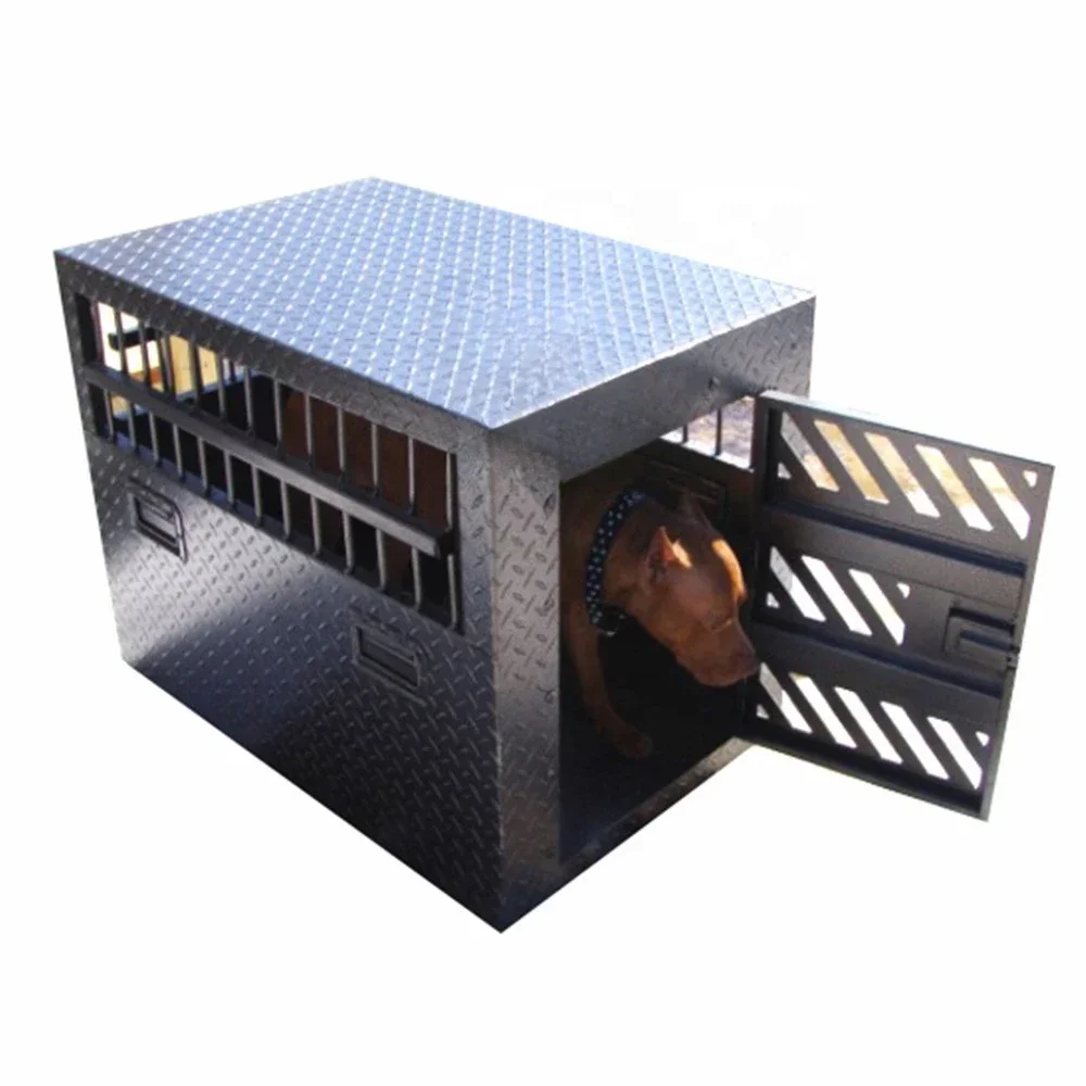 Custom Aluminum Diamond Deluxe Hunting Dog Box for ATV UTE Truck or UTE Trailer Double Door Kennel  Boxes