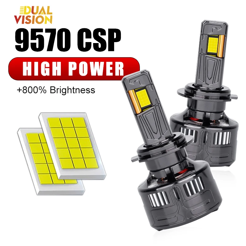 

DualVision H7 LED Car Light Canbus Headlightv High Low Beam H4 H1 H11 H9 H8 9005 9006 HB3 HB4 9012 HIR2 Bulb 9570 CSP 12V