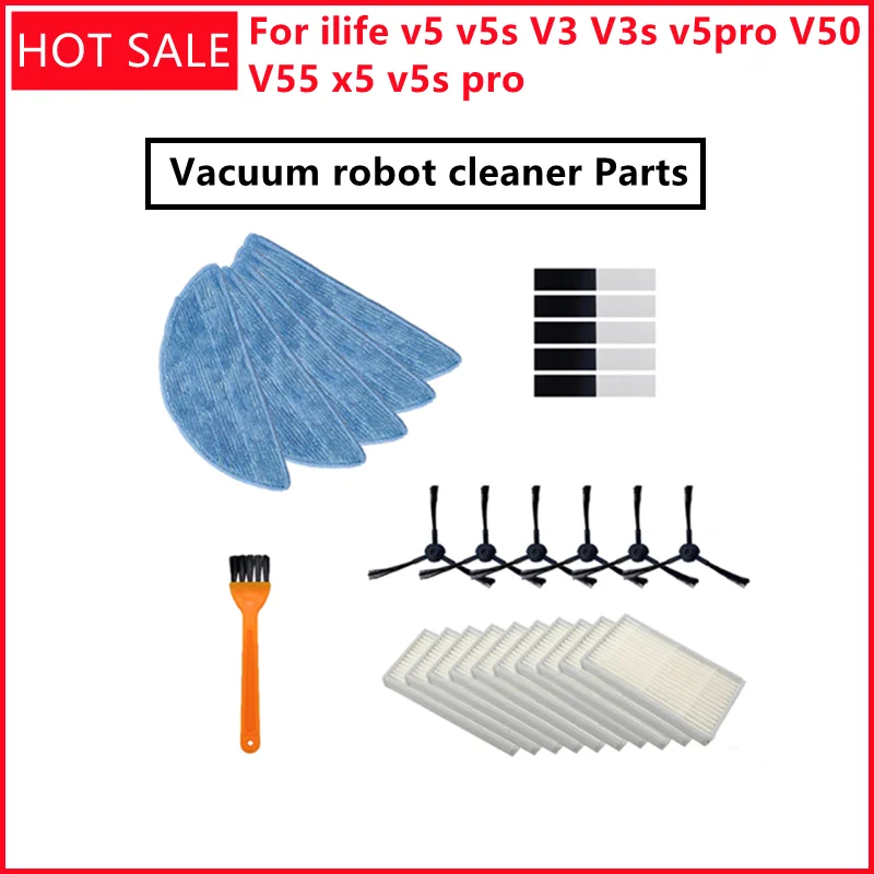 Stofzuiger Robot Stofzuiger Onderdelen Side Borstel Primaire Stof Filter Mop Heap Filter Voor Ilife V5 V5s V3 V3s V5pro V50 v55 X5 V5s Pro