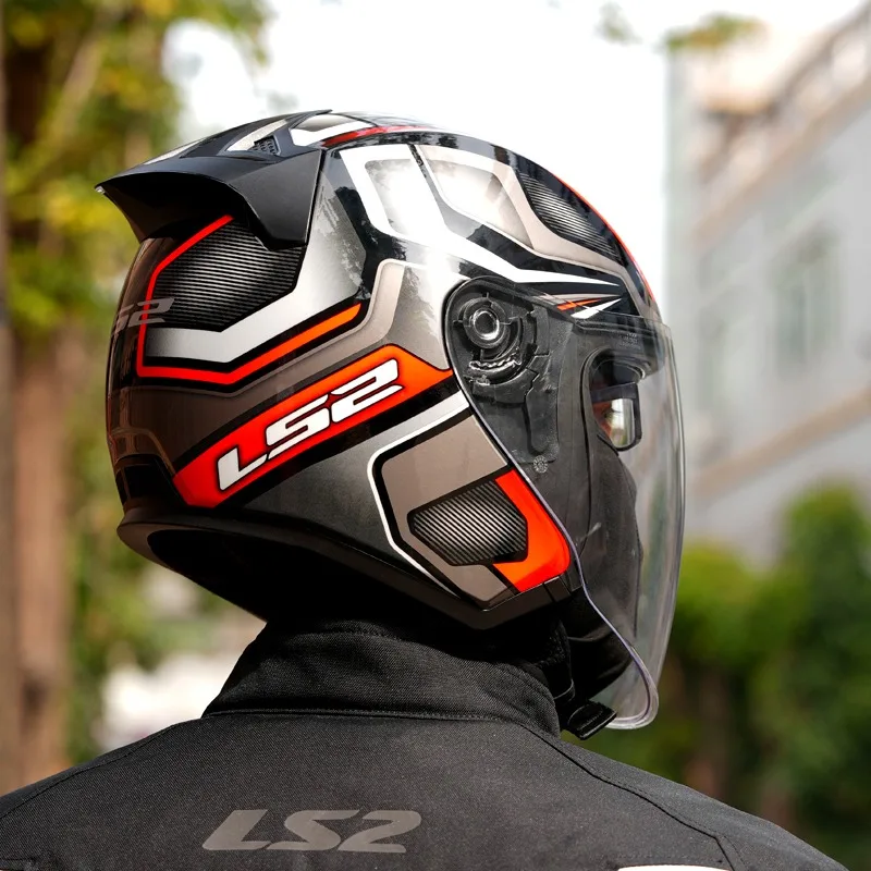 LS2 Original Motorcycle Open Face Helmet Men Light Weight Biker Helmet Electric Scooter Racing Helmet OF608 Half Face Helmets - Image 6