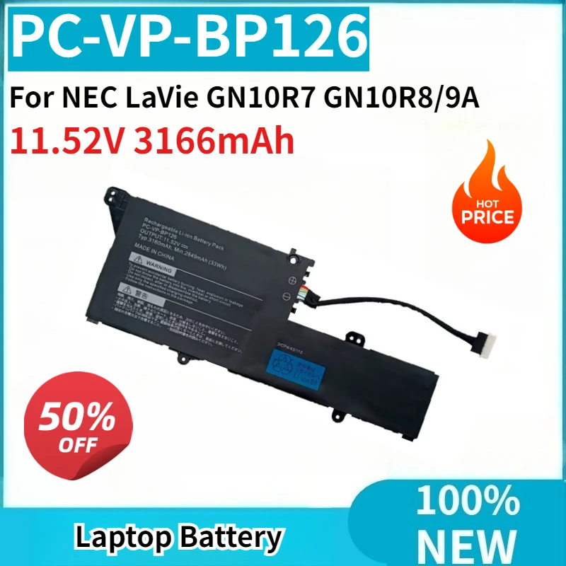 

High Quality New Laptop Battery PC-VP-BP126 3ICP4/43/110 11.52V 3166mAh Replaceable for NEC LaVie GN10R7 GN10R8/9A