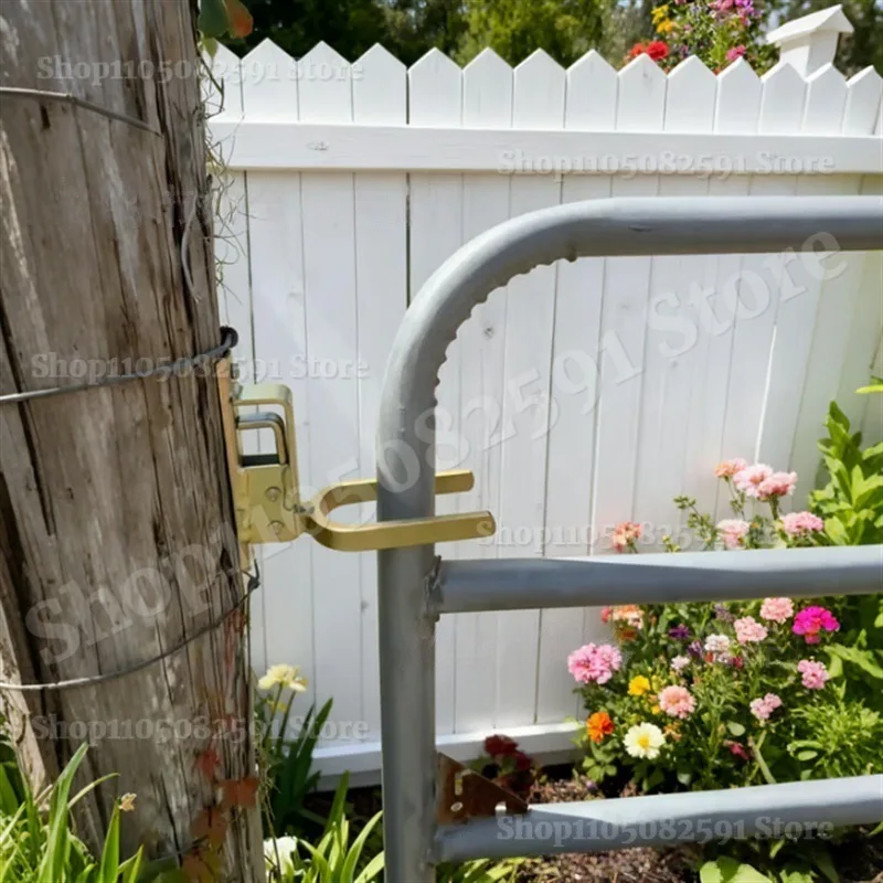 مزلاج بوابة القفل الفوري – مزلاج بوابة عالي التحمل بيد واحدة للمزرعة والمدخل والفناء الخلفي |   قفل زنبركي أوتوماتيكي، سهل التركيب على الخشب