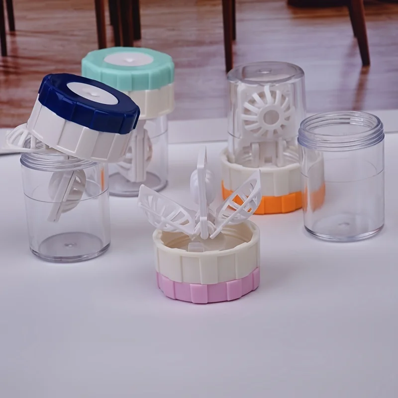Small Contact Lens Cleaner Portable Hand Rotating Contact Lens Box Hand Cleaner Glasses